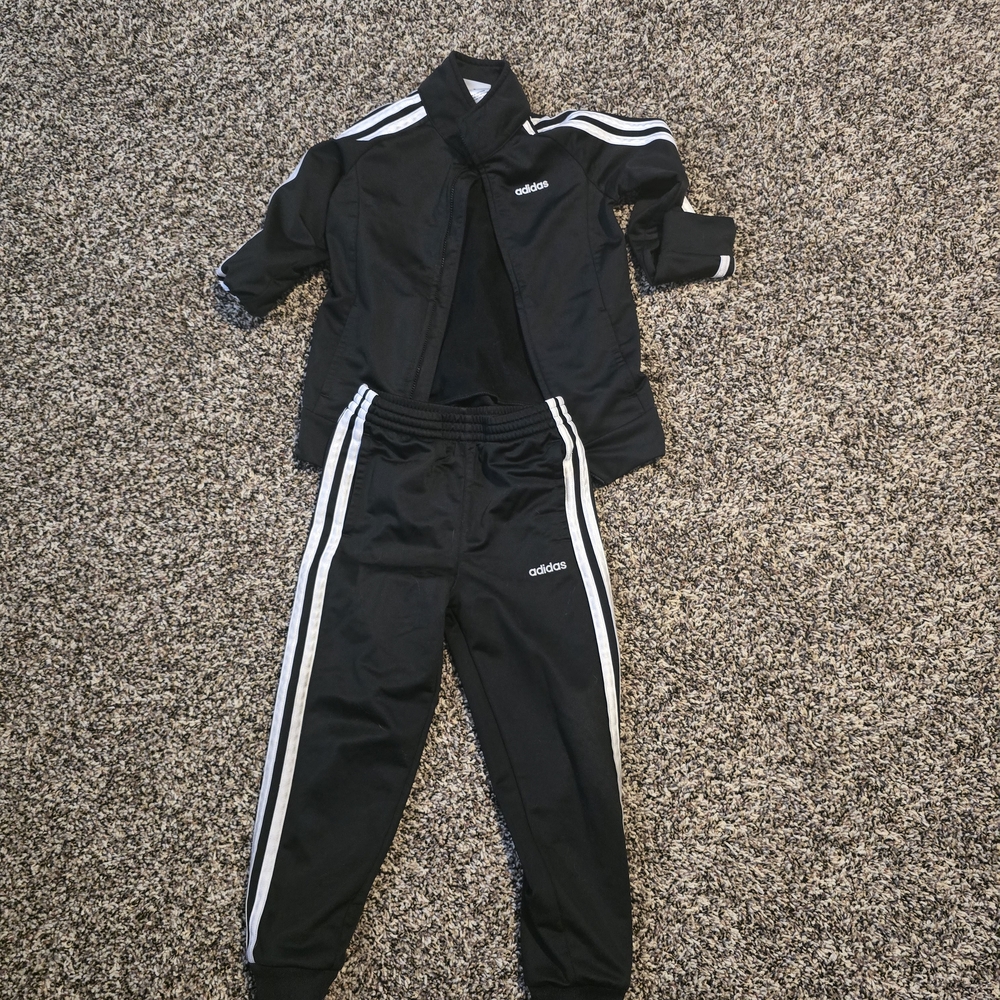 Adidas Black and White Athletic Tracksuit